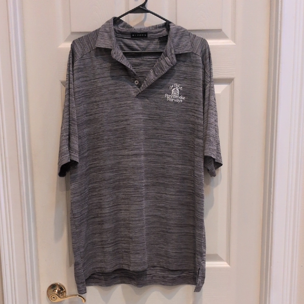 Divots Men's Short Sleeve Heather Gray Polo Shirt Size XL - Pennbrooke Fairways